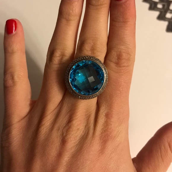 David Yurman Jewelry - David Yurman Albion Ring Blue Topaz & Diamonds